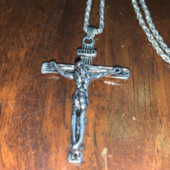 Religious Jesus Cross Necklace for Men Fashion and Cross Pendent with Chain - Picture 2 of 3